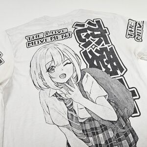 Weekend Warrior Anime T Shirt Mens Medium White Manga Girl Graphic Tee Streetwea